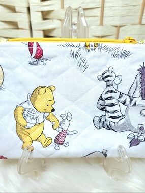 Handmade Quilted Zipper Pouch 100% Cotton Fully Lined Winnie The Pooh